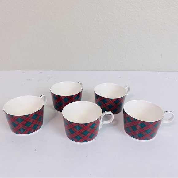 Set Of 5 Arita Charles Roberts Tartan Plaid Cups 8oz - Picture 4 of 6